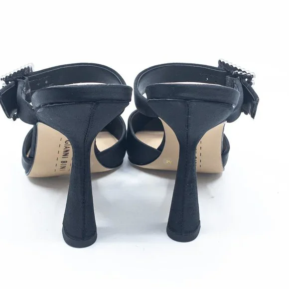GIANNI BINI Black Satin Maleenah Mules Size 7 - G0222 - Picture 10 of 11